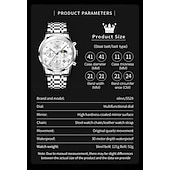 abordables Relojes de Cuarzo-Nuevo reloj de negocios para hombre de la marca Olevs con pantalla luminosa, función de cronómetro, calendario, indicador de 24 horas, reloj de cuarzo multifuncional, informal y moderno, resistente al