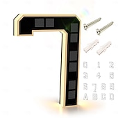 baratos Candeeiros Luzes de Exterior-Luminária de parede solar externa de 9 polegadas com endereço, à prova d'água IP44, luz LED com número para jardim, varanda, casa de campo, rua, placa luminosa com número da casa, luz decorativa