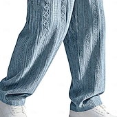 economico pantaloni casual-Per uomo Pantaloni Pantaloni Larghi Pantaloni casual Pantaloni testurizzati Jacquard Elastico in vita Gamba Dritta Semplice Traspirante Lunghezza intera Casuale Quotidiano All'aperto Vacanza Moda