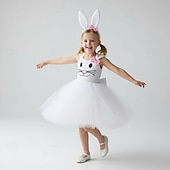 baratos Fantasia de Animal-Tutu manto Animal Coelho coelhinho da Páscoa Vestidos Engraçado Crianças Para Meninas Dia Das Bruxas Páscoa Carnaval Festa Vestir-se