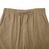 tanie Szorty casualowe-Męskie Szorty Letnie szorty Szorty na co dzień Sztruksowe szorty Ściągana na sznurek Kieszeń Elastyczny pas Równina Komfort Oddychający Krótki Na zewnątrz Urlop Sportowy Codzienny Czarny Jasnozielony