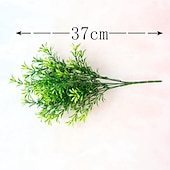 olcso Műnövények és zöld növényzet-6 csokor műzöld, 7 ágú mű rozmaring páfrány, mű lombozat faldekorációhoz, örökzöld kerti dekoráció