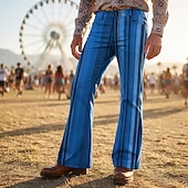 voordelige Bodems-Retro vintage Boho Jaren '70 Broeken Bell Bottom broek Hippie Schijf Hoge taille Gestreept Kostuum Voor heren Halloween Carnaval muziekfestival Retro themafeest Volwassenen Broeken