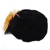 abordables Accesorios y más-Retro Antiguo Medieval Renacimiento Sombreros Príncipe Caballero Noble Bordado Disfraz Hombre Fantasía Víspera de Todos los Santos Carnaval Feria del Renacimiento LARP Fiesta temática retro Adulto