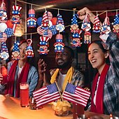  8/24 verpakkingen driedimensionale onafhankelijke Japanse roos USA houten welkomstbord vakantie feest veranda decoratie hanger