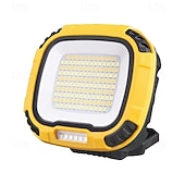 economico Luci e lanterne da campeggio-Lampada da lavoro a LED ricaricabile da 3300 lumen, 18 modalità di illuminazione, base magnetica, ingresso USB-C, gialla, materiale ABS, portatile, ampie applicazioni