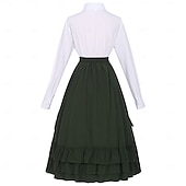 abordables Conjuntos-Conjunto Elegante Medieval Renacimiento Hasta el Tobillo Falda Blusa / Falda Larga Princesas Dama Corte A Disfraz Mujer Fantasía Navidad Víspera de Todos los Santos Feria del Renacimiento LARP Adulto