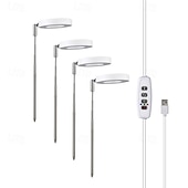cheap Plant Growing Lights-4 Pcs LED Adjustable Plant Grow Light, Angel Ring, Red &amp; Blue Full Spectrum, 3/9/12H Timer, 3 Dimmable Levels, 17-63CM Height Adjustable, USB Powered for Succulents, Flowers, Indoor Plants