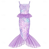  sereia Princesa sereia Vestidos Fantasia de festa temática Fantasias for Para Meninas Infantil Crianças Carnaval Baile de Máscaras Festa Feriado