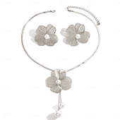 economico Parure di gioielli-Set di Gioielli 1 Set Lega 1 Collana Orecchini Per donna Moda Parure di gioielli Per Feste Ospite di nozze