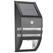 abordables Aplique de pared para exterior-Luces solares de acero inoxidable para cercas, para exteriores, impermeables, con sensor de movimiento, para postes de patio, terrazas, porches, barandillas de escaleras, muelles, portones, pasarelas,