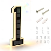 baratos Candeeiros Luzes de Exterior-Luminária de parede solar externa de 9 polegadas com endereço, à prova d'água IP44, luz LED com número para jardim, varanda, casa de campo, rua, placa luminosa com número da casa, luz decorativa