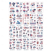  10/20 feuilles d'autocollants de tatouage pour la fête de l'indépendance américaine en stock. Vente en gros d'autocollants de tatouage décoratifs pour le maquillage du visage et la célébration du