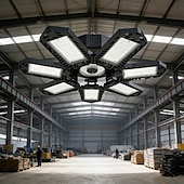 baratos Luzes de trabalho-Lâmpada LED para garagem com faixa de iluminação de teto de alto brilho 6500k, 7+1 painéis deformáveis, adequada para porão, celeiro, lavanderia e áreas de armazenamento.