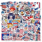  250 יחידות מדבקות 4 ביולי (5 סטים של 50) מדבקות ויניל עמידות למים עם דגל ארה"ב, פטריוטיות, למחשב נייד, אלבום תמונות, קישוטי מסיבה ליום העצמאות, ילדים ומבוגרים