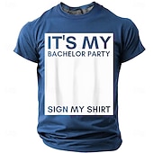  T-shirt homme « C'est mon enterrement de vie de garçon » avec espace pour signature blanc vierge, humoristique et interactif, idéal pour une soirée entre futurs mariés. Tailles : S, M, L, XL, XXL,