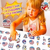  250 יחידות מדבקות 4 ביולי (5 סטים של 50) מדבקות ויניל עמידות למים עם דגל ארה"ב, פטריוטיות, למחשב נייד, אלבום תמונות, קישוטי מסיבה ליום העצמאות, ילדים ומבוגרים