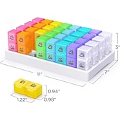 Monthly AM/PM Pill Organizer – Twice-a-Day Medicine & Vitamin Storage with Labels and Stickers for Easy Daily Management