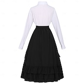 abordables Conjuntos-Conjunto Elegante Medieval Renacimiento Hasta el Tobillo Falda Blusa / Falda Larga Princesas Dama Corte A Disfraz Mujer Fantasía Navidad Víspera de Todos los Santos Feria del Renacimiento LARP Adulto