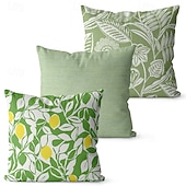 cheap Throw Pillows,Inserts &amp; Covers-Nordic Green Plant Leaf Pattern Linen Throw Pillow Cover Decorative Cushion Cover for Sofa Bed Headboard Car and Nap Pillow Use