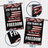 economico 250° Anniversario-Bandiera da giardino per il 250° anniversario degli Stati Uniti, cartello da giardino per l'anniversario dell'America, striscione patriottico per la libertà del 4 luglio degli Stati Uniti, bifacciale.