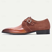 cheap Classic Dress Shoes-Men's Genuine Leather Double Monk Strap Formal Shoes, Elegant Design for Weddings, Special Events and Professional Wear