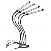 abordables Lampe de croissance LED-Lampe de croissance LED à 4 têtes à pince, spectre complet rouge &amp;Lampe de croissance bleue, 80 LED, minuterie 3/9/12 h, USB 5 V, réglable, idéale pour les serres d'intérieur, les plantes grasses, les