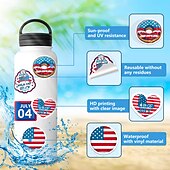  250 יחידות מדבקות 4 ביולי (5 סטים של 50) מדבקות ויניל עמידות למים עם דגל ארה"ב, פטריוטיות, למחשב נייד, אלבום תמונות, קישוטי מסיבה ליום העצמאות, ילדים ומבוגרים