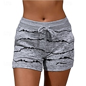 preiswerte Sportliche Shorts-Damen Jogginghose Chinos Shorts Urlaub Mode Streetwear Kurz Hohe Taille Gestreift Elastischer Bund Drucken Bequem Komfort Weich Dehnbar Outdoor Urlaub Straße Blau Hellgrau Königliches Blau Purpur