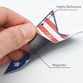  Amerikanische Unabhängigkeitstagsflagge, Sterne, magnetische reflektierende Autoaufkleber, Kühlschrankaufkleber, DIY-Feiertagsdekorationsaufkleber