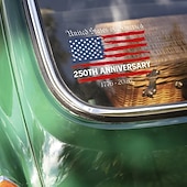 cheap U.S. 250th Anniversary-USA 250th Anniversary Car Window Decal Sticker, America Patriotic Semiquincentennial 1776-2026 Stickers, USA Independence Flag Decals, Durable Vinyl Stickers for Car Window