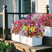 cheap Artificial Flower-24 Bundles Artificial Flowers for Outdoors Fake Silk Flowers UV Resistant Faux Plastic Plants for Spring Summer Garden Porch Window Box Table Vase Home Indoor Outdoor Decoration, Mixed