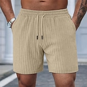 ieftine Pantaloni scurți casual-Bărbați Pantaloni Scurți Pantaloni scurți casual Jacquard Texturat Simplu Confort Respirabil Peste Genunchi Casual În aer liber Plajă Vacanță Modă Negru Roșu Vin Strech