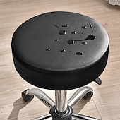 economico Copertura per sedia-Coprisgabelli da bar in PU elasticizzato e impermeabile, coprisgabelli da bar rotondi in pelle, coprisgabelli da bar rotondi, coprisgabelli da bar rotondi con elastici per 12-15 pollici