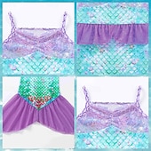 baratos Fantasias para meninas-sereia Princesa sereia Vestidos Fantasia de festa temática Fantasias for Para Meninas Crianças Carnaval Baile de Máscaras Festa Feriado