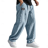 economico pantaloni casual-Per uomo Pantaloni Pantaloni Larghi Pantaloni casual Pantaloni testurizzati Jacquard Elastico in vita Gamba Dritta Semplice Traspirante Lunghezza intera Casuale Quotidiano All'aperto Vacanza Moda