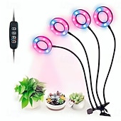 baratos Luz LED Ambiente-Luminária de LED para cultivo de plantas com 1/2/3/4 LEDs, espectro completo, 48 LEDs, temporizador, brilho ajustável, alimentação USB 5V, ideal para plantas de interior, hidroponia, hortaliças,