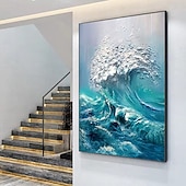 cheap Landscape Paintings-Handmade Oil Painting Hand Painted Vertical Abstract Landscape Modern Rolled Canvas (No Frame)