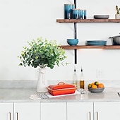 abordables Plantas y Vegetación Artificial-4 paquetes de tallos de eucalipto artificiales, hojas de eucalipto dólar de plata falsas, ramas verdes para arreglos florales. &amp;decoración del hogar