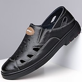 economico Sandali casual-sandali da uomo marroni senza lacci, tomaia traspirante con design casual, comodi per avventure all'aria aperta, abbigliamento casual e attività estive