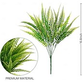 levne Umělé rostliny a zeleň-20 svazků umělých rostlin bostonské kapradiny, UV odolných, realistických, umělých keřů, venkovní zelené rostliny, umělé plastové rostliny pro domácí zahradu, vnitřní a venkovní dekoraci