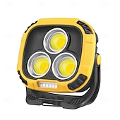 economico Luci e lanterne da campeggio-Lampada da lavoro a LED ricaricabile da 3300 lumen, 18 modalità di illuminazione, base magnetica, ingresso USB-C, gialla, materiale ABS, portatile, ampie applicazioni