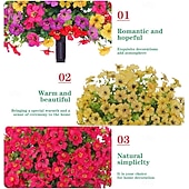  24 Inch Artificial Flower Stake Outdoor Decor Violet  Boxwood Topiary Ball Trees Multi-Color Garden Stakes for Yard & Lawn, No Fade Heavy Duty Plastic, All Season Decoration