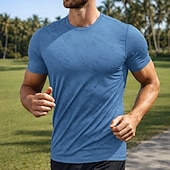voordelige Hardloop T-shirts en Tanktops-Voor heren Grafisch Marmeren afdrukken Hardloopshirt Compressieshirt Atletisch shirt Sporttop Zomer Korte mouw Sneldrogend Vochtregelerend Ademend Sportschooltraining Wandelen Joggen blauw Zwart Wit