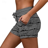 preiswerte Sportliche Shorts-Damen Jogginghose Chinos Shorts Urlaub Mode Streetwear Kurz Hohe Taille Gestreift Elastischer Bund Drucken Bequem Komfort Weich Dehnbar Outdoor Urlaub Straße Blau Hellgrau Königliches Blau Purpur