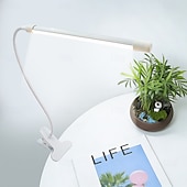 billige Leselys-LED-skrivebordslampe med klipsfunksjon og flimmerfri øyepleie, 3 lysstyrkenivåer, justerbar for lesing, studier, soverom, sovesal, USB-drevet, nattbordslampe, flimmerfri