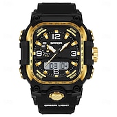 cheap Digital Watches-SANDA Men Digital Watch Creative Large Dial Outdoor Sports Luminous Stopwatch Alarm Clock Countdown Silicone Gel Silicone Watch