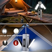 levne Camping Lights &amp;amp; Lucerny-Skládací LED kempingová světla dobíjecí, LED kempingová lucerna se 6 režimy osvětlení, přenosná svítilna, multifunkční stanová světla pro kempování, turistiku, rybaření, nouzové situace