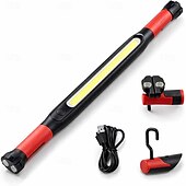 abordables Linternas-Barra de luz de trabajo LED magnética recargable, luz de mecánico debajo del capó para reparación de automóviles, garajes y talleres. &amp;Detallando, luz de emergencia inalámbrica portátil con imán