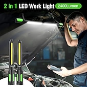 ieftine Lanterne-Lampă de lucru pentru mecanic, LED 2400lm, reîncărcabilă 4400mah, magnetică, lanternă de lucru sub capotă cu cârlige pentru reparații/inspecții/garaj/atelier/urgență auto